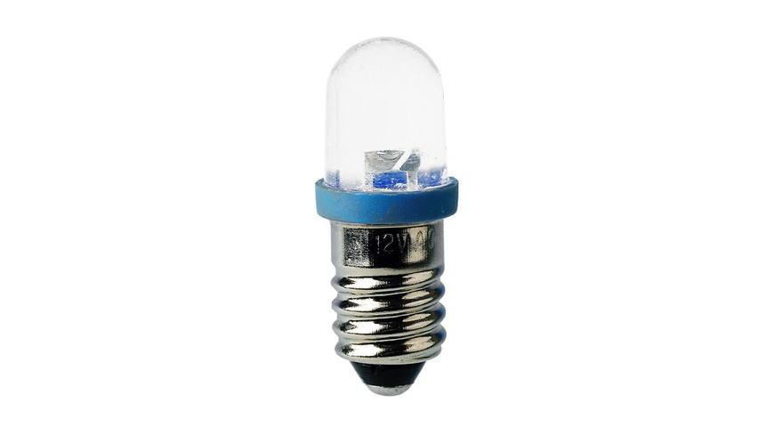 Barthelme LED-Lampe E10 mit Brckengleichrichter- 10 x 28 mm- 230 V- blau