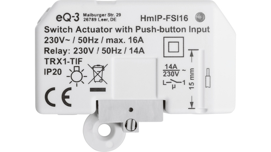 Homematic IP Smart Home Schaltaktor mit Tastereingang (16 A) HmIP-FSI16- Unterputz