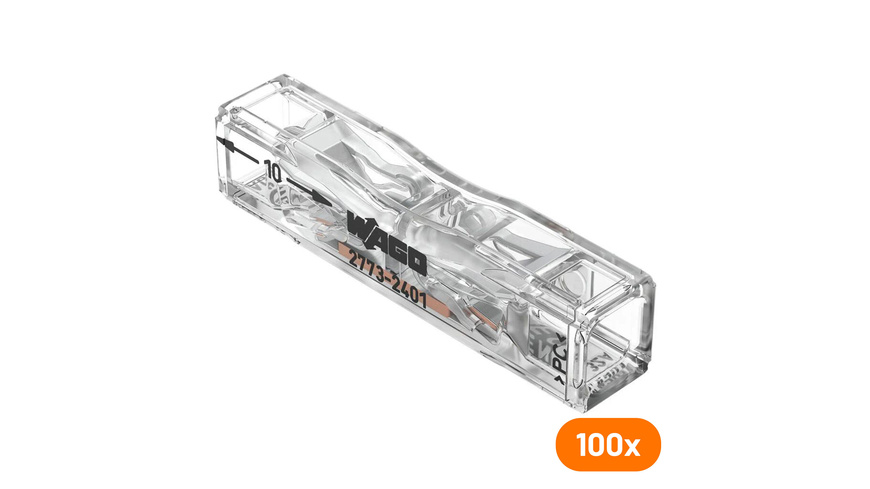 Wago 100er-Set Durchgangsverbinder zum Stecken 2773-2401- max- 4 mm- transparent unter Bauteile / Komponenten